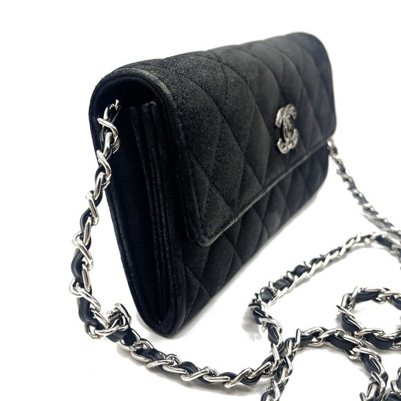Authentic CHANEL CC Wild Stitch Lambskin Wallet on Chain Shoulder Crossbody - Picture 5 of 14